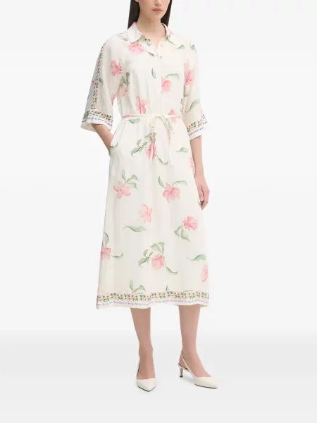 Rochie midi Mos Mosh cu model floral cu imagine alb