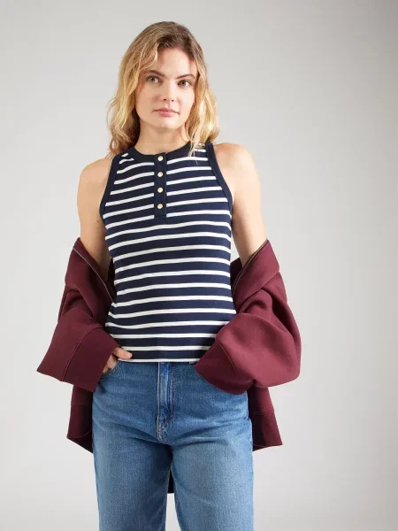 TOMMY HILFIGER Top modrá biela