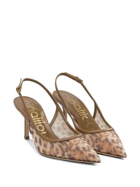 Pantofi cu toc Ninalilou cu imagine cu model leopard maro