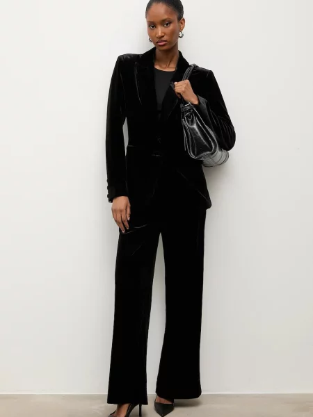 Велюровий піджак Answear.LAB однобортний однотонна чорний