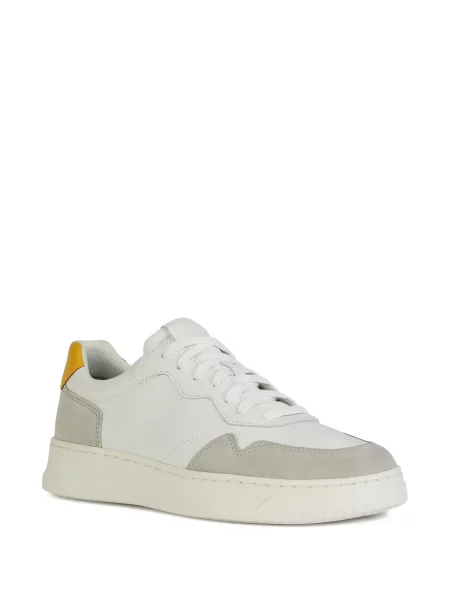 Sneakerși Geox din piele de căprioară alb