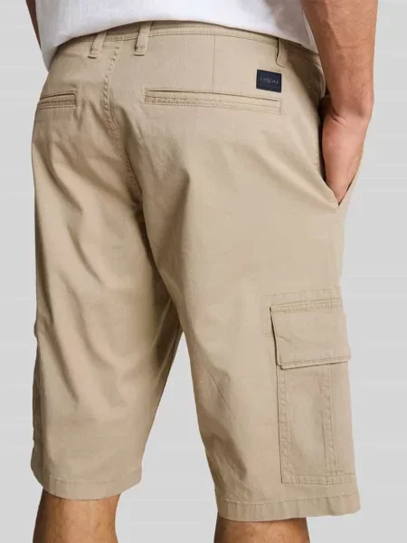 Szorty cargo o kroju regular fit z mieszanki bawełny Tom Tailor beżowe