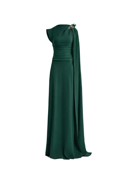 Rochie Gemy Maalouf cu pene verde