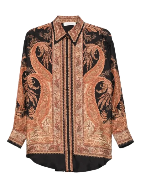 Cămașă Zimmermann cu imagine cu model paisley negru