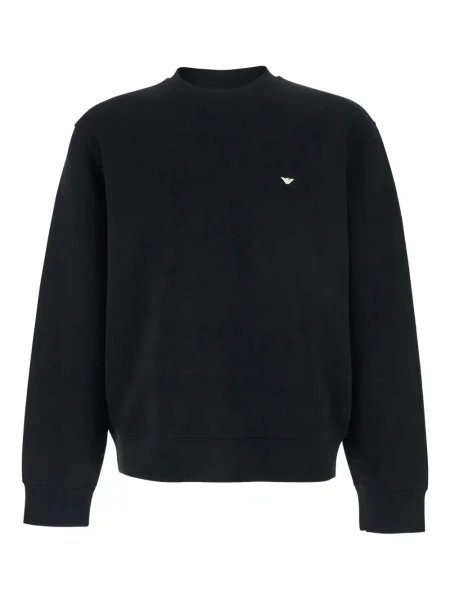 Hanorac crewneck Emporio Armani cu broderie negru