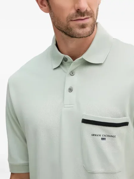 Tricou polo Armani Exchange cu imagine verde