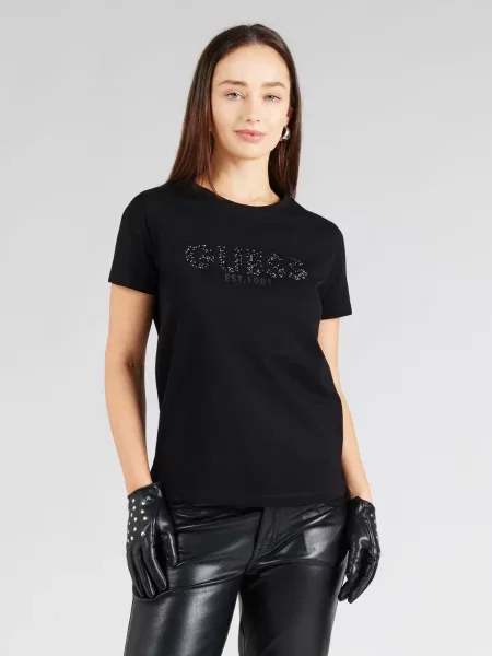 GUESS Tricou / argintiu negru