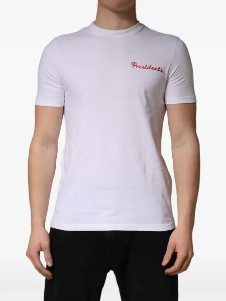 Tricou President's cu broderie alb
