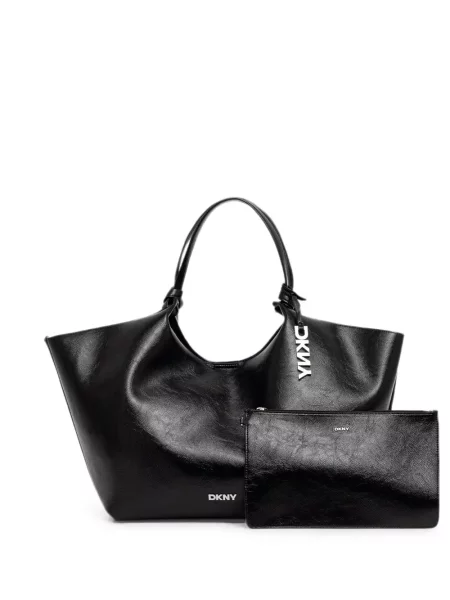 Geantă shopper Dkny cu autograf negru