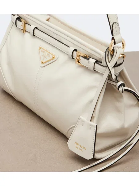 Top Prada din piele alb