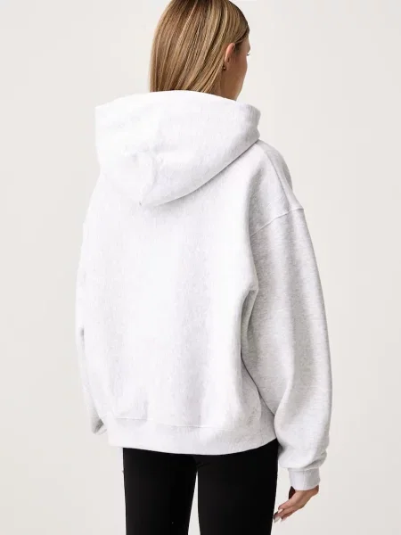 Флийс суичър с качулка Nike Sportswear с качулка сиво