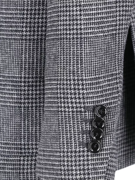 Карирано двуредно яке Lardini сиво
