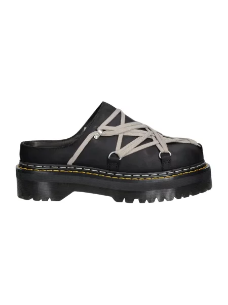Klapki mules Rick Owens skórzane czarne