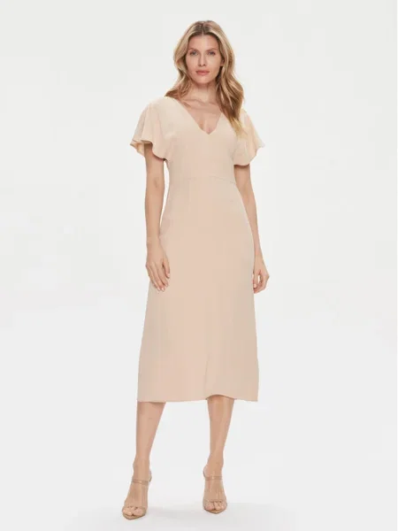 BOSS rochie verde midi drept bej