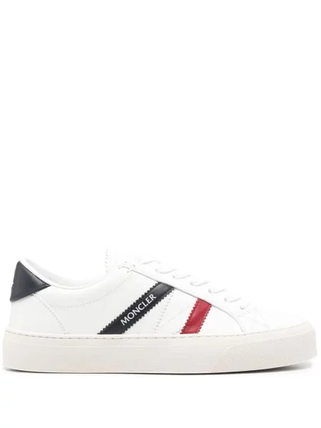 Sneakerși Moncler cu șireturi din dantelă alb