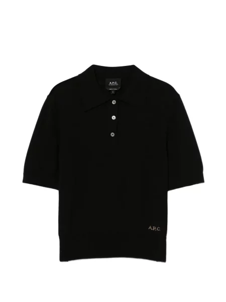 Top A.p.c. cu broderie negru