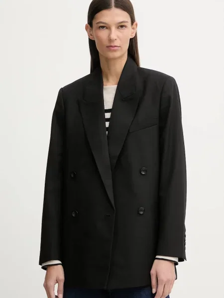 G-Star marynarka z dodatkiem wełny 0 dwurzędowa gładka czarny