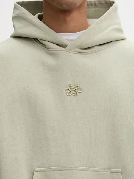 Filling Pieces kapucnis melegítőfelső férfi Boxy Embroidered zöld