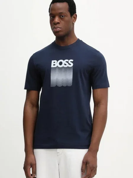 BOSS Orange tričko Te_Insignia modré
