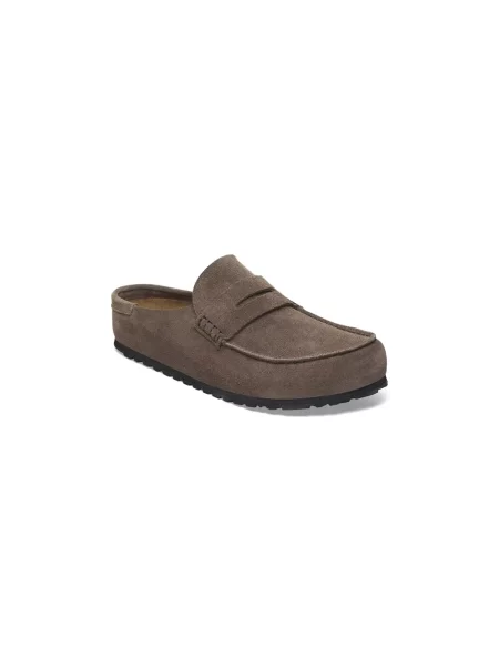 Klapki Birkenstock skórzane brązowe