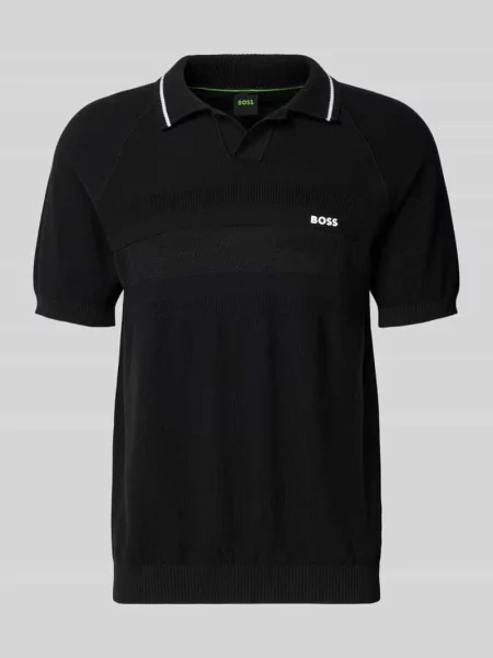 Koszulka polo o kroju regular fit z dzianiny Boss Green czarna