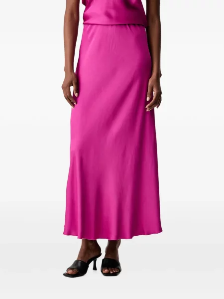 Fusta maxi Haveone din satin roz