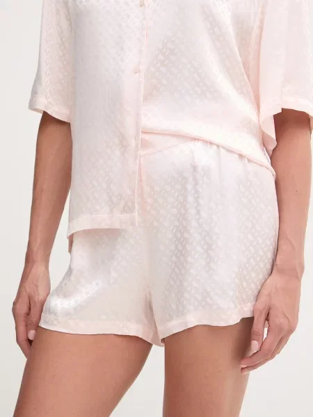 BOSS pyžamové šortky z viskózy B Monogram_Shorts růžové