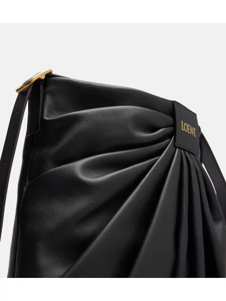 Geanta de piele Loewe din piele drapată negru