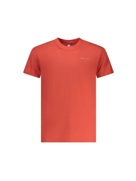 T-shirt o kroju Slim Fit z czystej bawełny Tommy Jeans czerwona