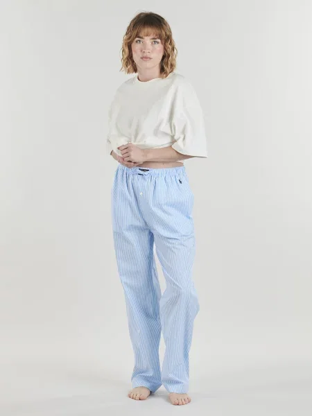 Polo Ralph Lauren Pizsama nadrágok világoskék / fehér kék