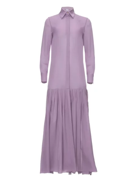 Rochie tip cămașă Il Volo plisată de costum violet
