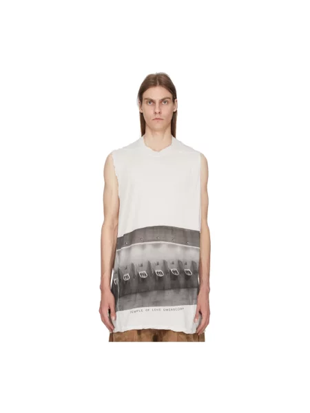Koszula Rick Owens z nadrukiem z dżerseju szara
