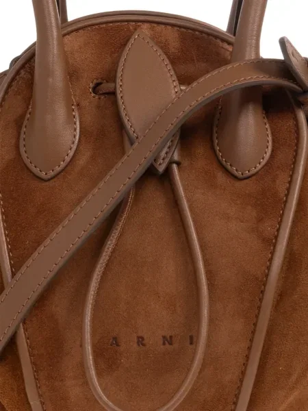 Geanta de piele Marni din piele maro