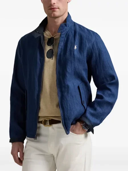 Tricou polo Polo Ralph Lauren cu autograf cu 5 buzunare în carouri gri