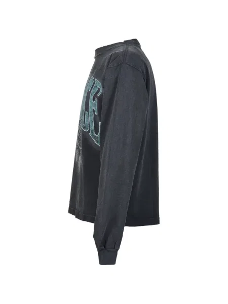 Lung tricou Jun/nakayama cu imagine negru