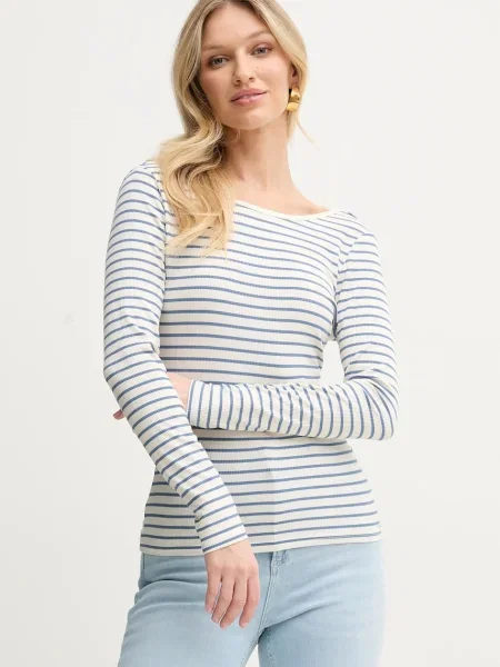 Csíkos hosszú ujjú póló Morgan De Toi fehér