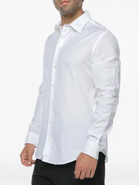Lung cămașă Emporio Armani din jacard alb