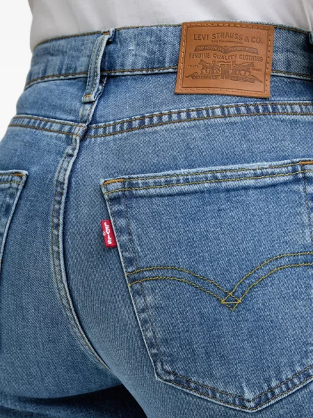 Gulerat pantaloni Levi's® evazate zdrențuiți albastru