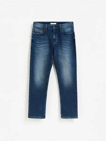 Reserved Jeansy straight fit granatowy