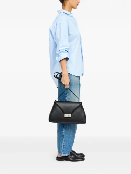 Geanta de piele Mm6 Maison Margiela din piele negru