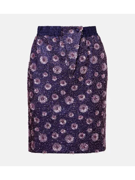 Osłona spódnica ołówkowa Jacques Wei w kwiatki fioletowa