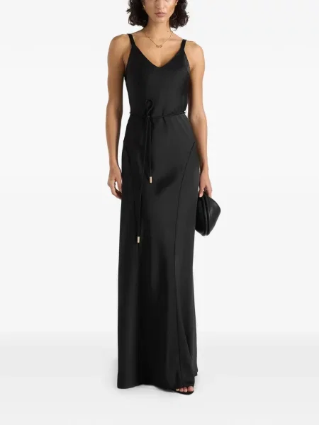 Cu centură rochie maxi Manière De Voir din satin negru