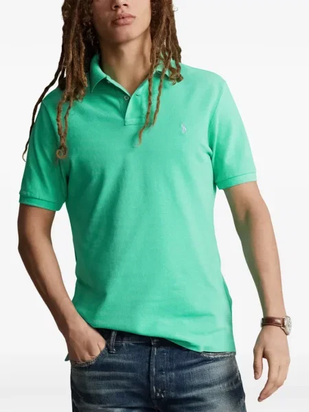 Tricou polo Polo Ralph Lauren cu glugă cu blană cu broderie roșu