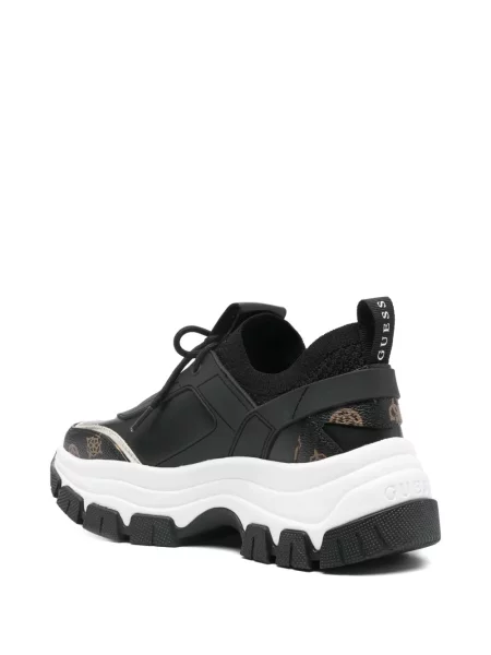 Sneakerși Guess cu autograf negru