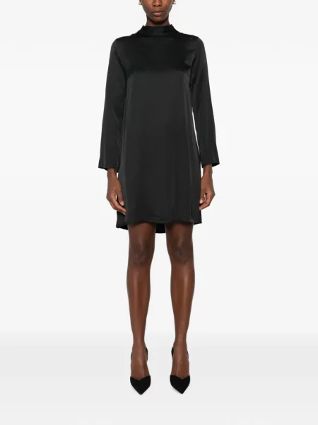 Lung rochie mini Dixie cu funde negru