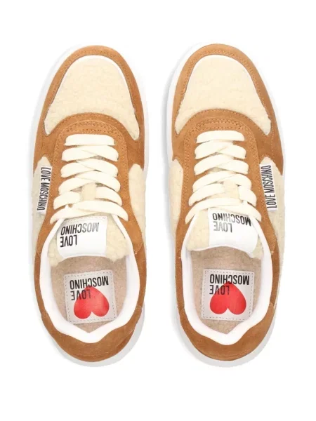Sneakers Love Moschino με κορδόνια με δαντέλα καφέ