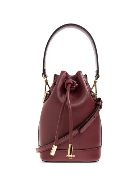 Mini geanta de piele Fendi Mon tresor din piele mini roșu