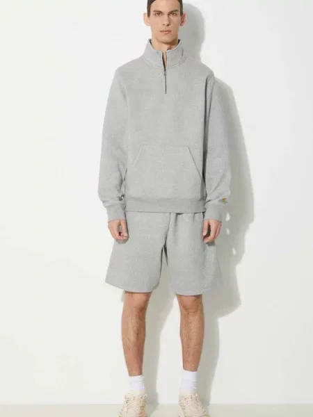 Carhartt WIP pantaloni scurti Chase Sweat Short barbati melanj gri