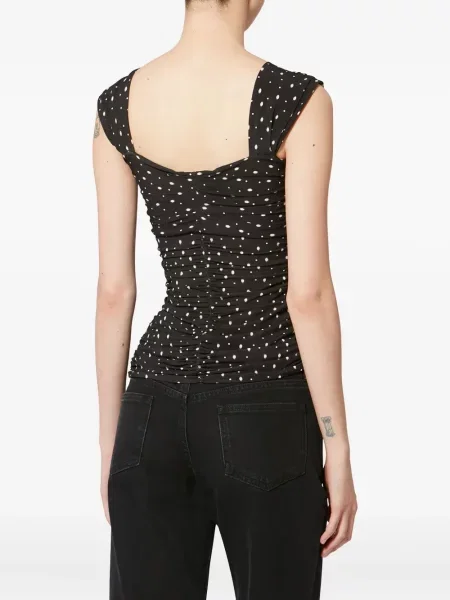 Top Isabel Marant cu buline negru