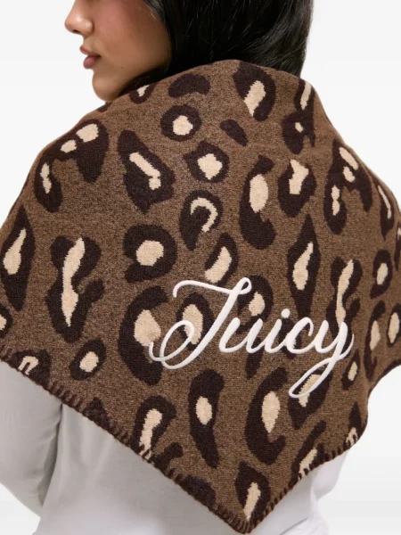 Fular Juicy Couture cu imagine cu model leopard maro